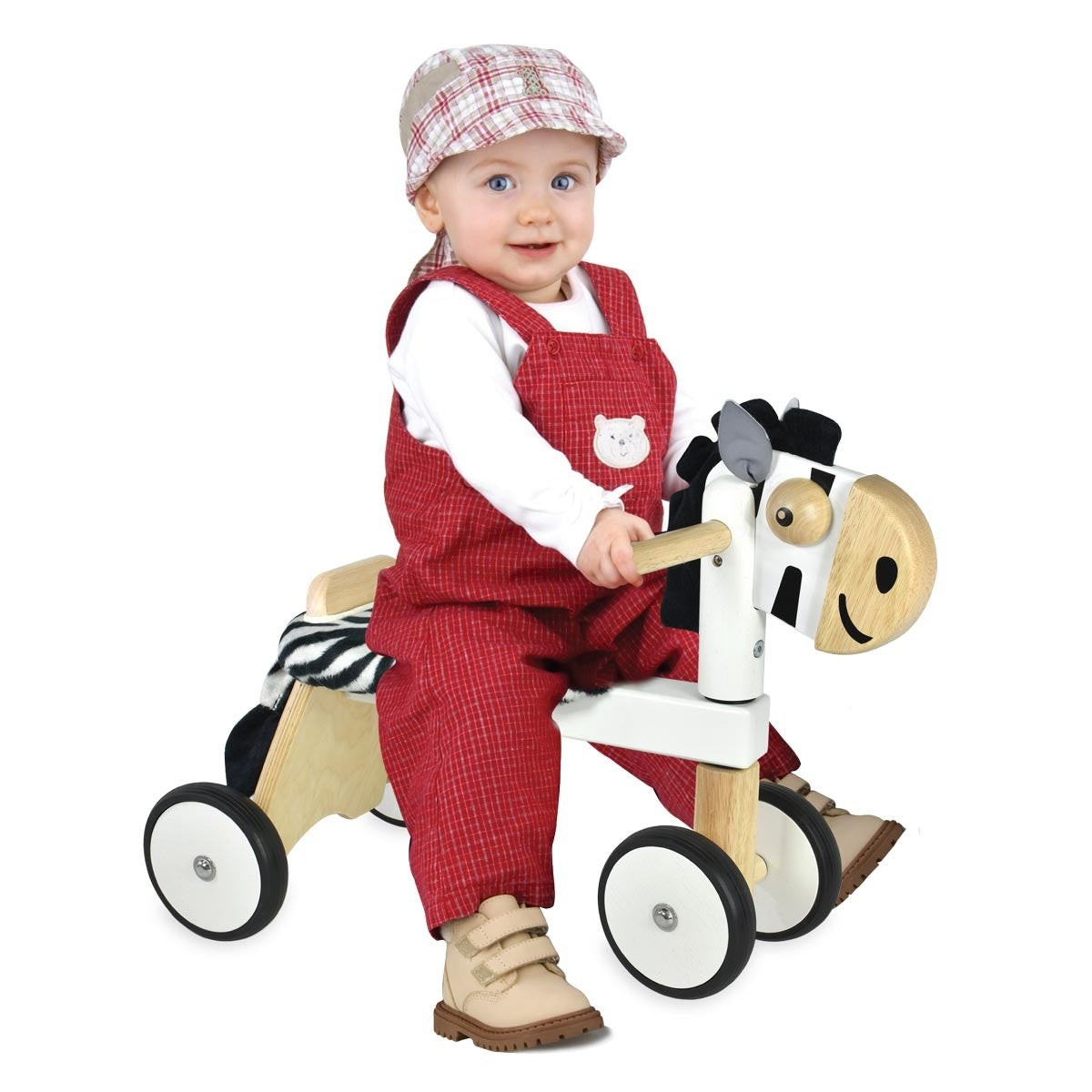 I'm Toy Wooden Zebra Animal Style Ride On for Toddlers