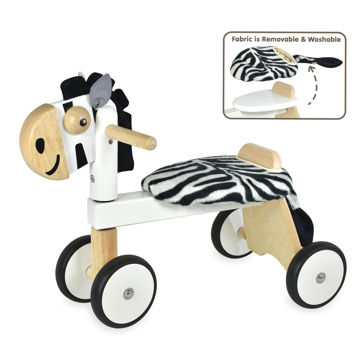 I'm Toy Wooden Zebra Animal Style Ride On for Toddlers