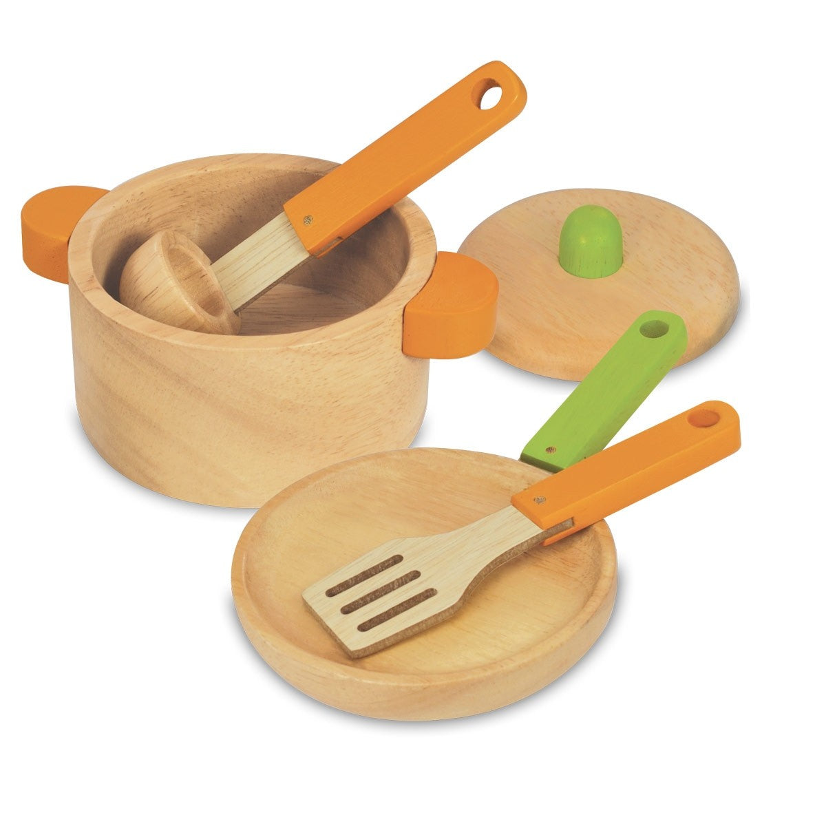 I'm Toy Wooden Pretend Play Kitchen Cooking Set Toy for Toddlers