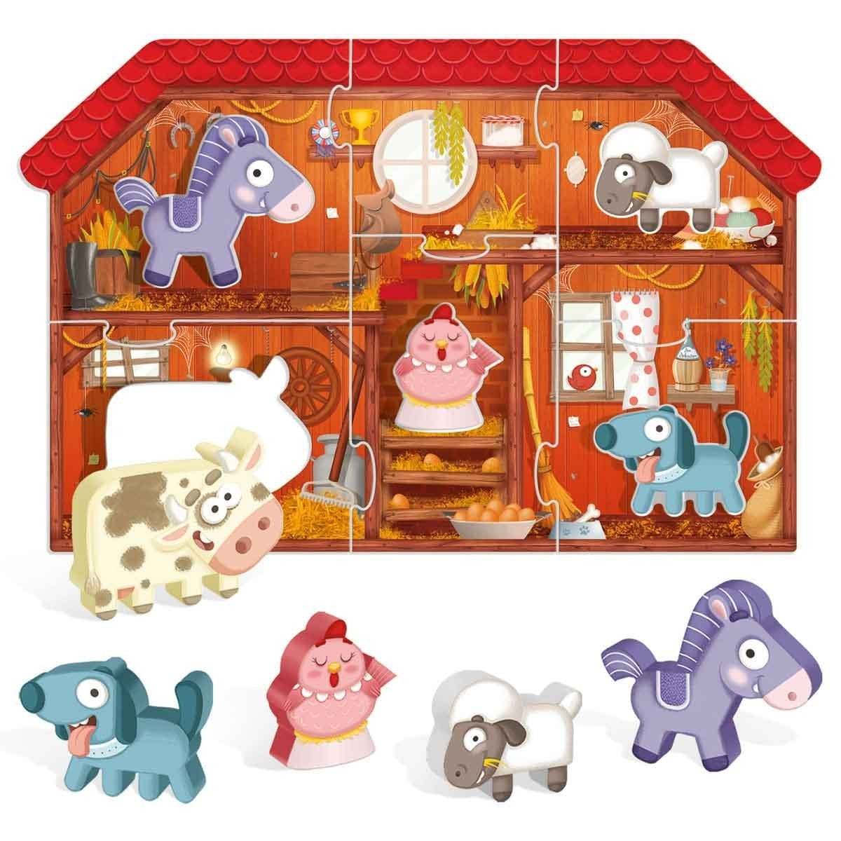 Headu Montessori Farm Puzzle Wooden Animal Matching Game for Early Learning and Play