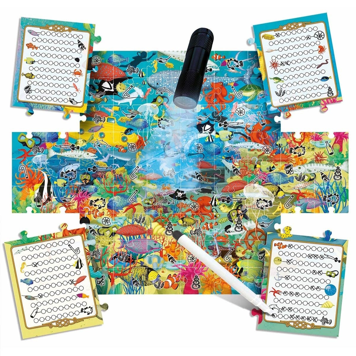 Headu Magical Sea World Puzzle with Torch for Scientific Exploration