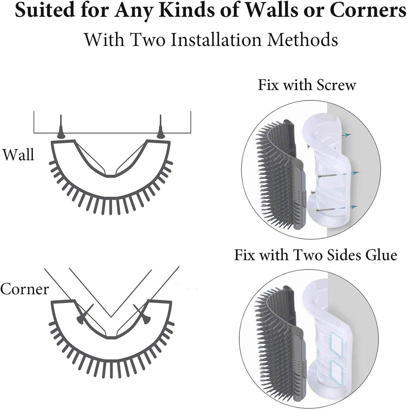 Hansona 2PCs Pet Self Grooming Brush
