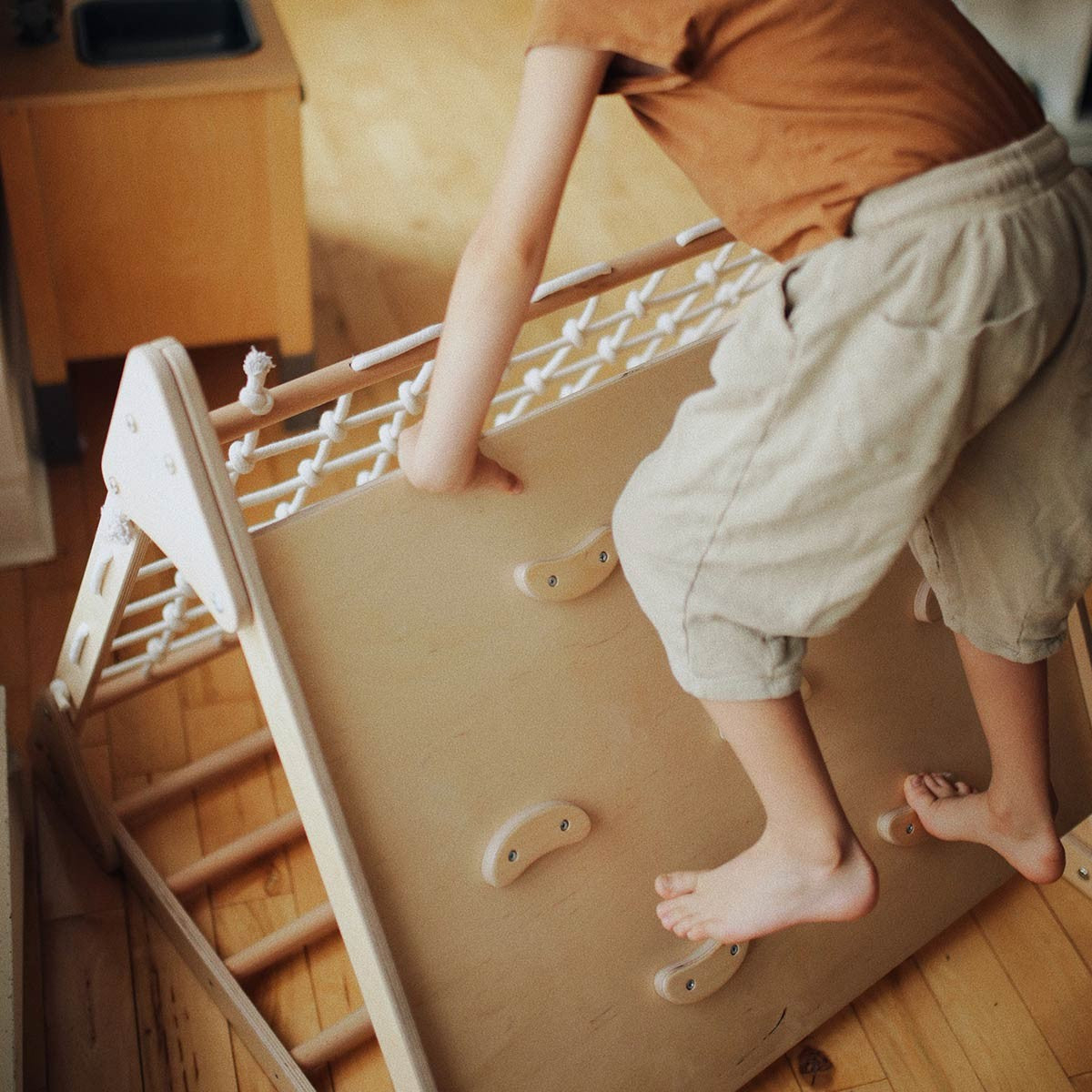 Kinderfeets Pikler Triple Climber Wooden Play Frame for Kids