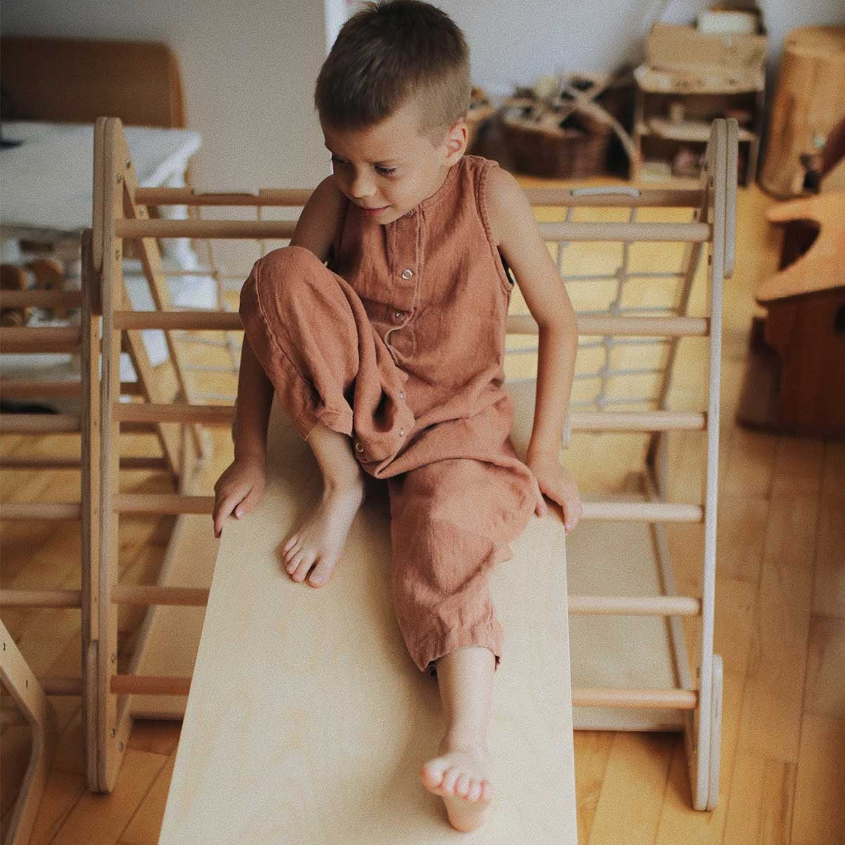 Kinderfeets Pikler Ramp & Slide Reversible Wooden Climbing Accessory for Toddlers