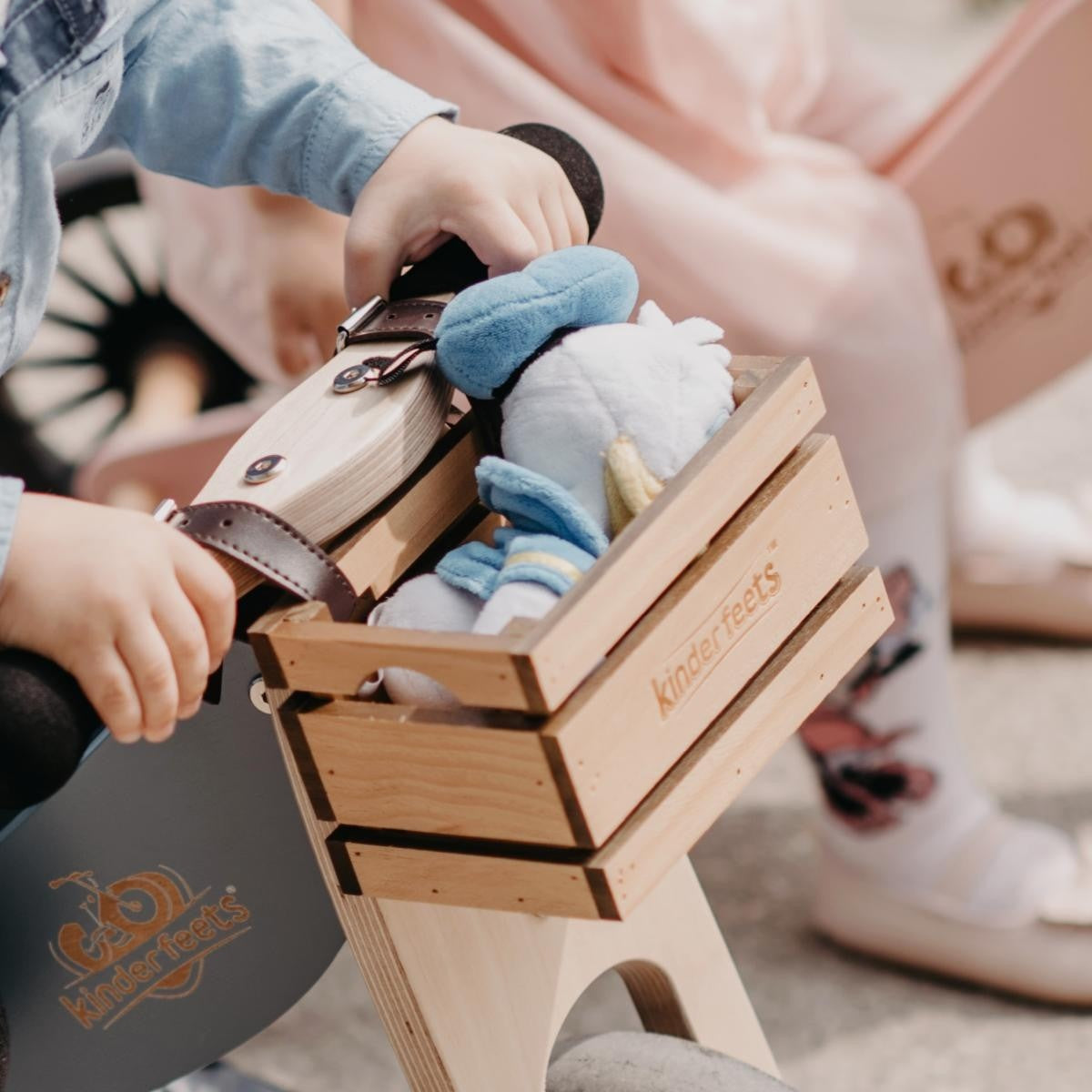 Kinderfeets Wooden Crate for Balance Bike or Tiny Tot Trike