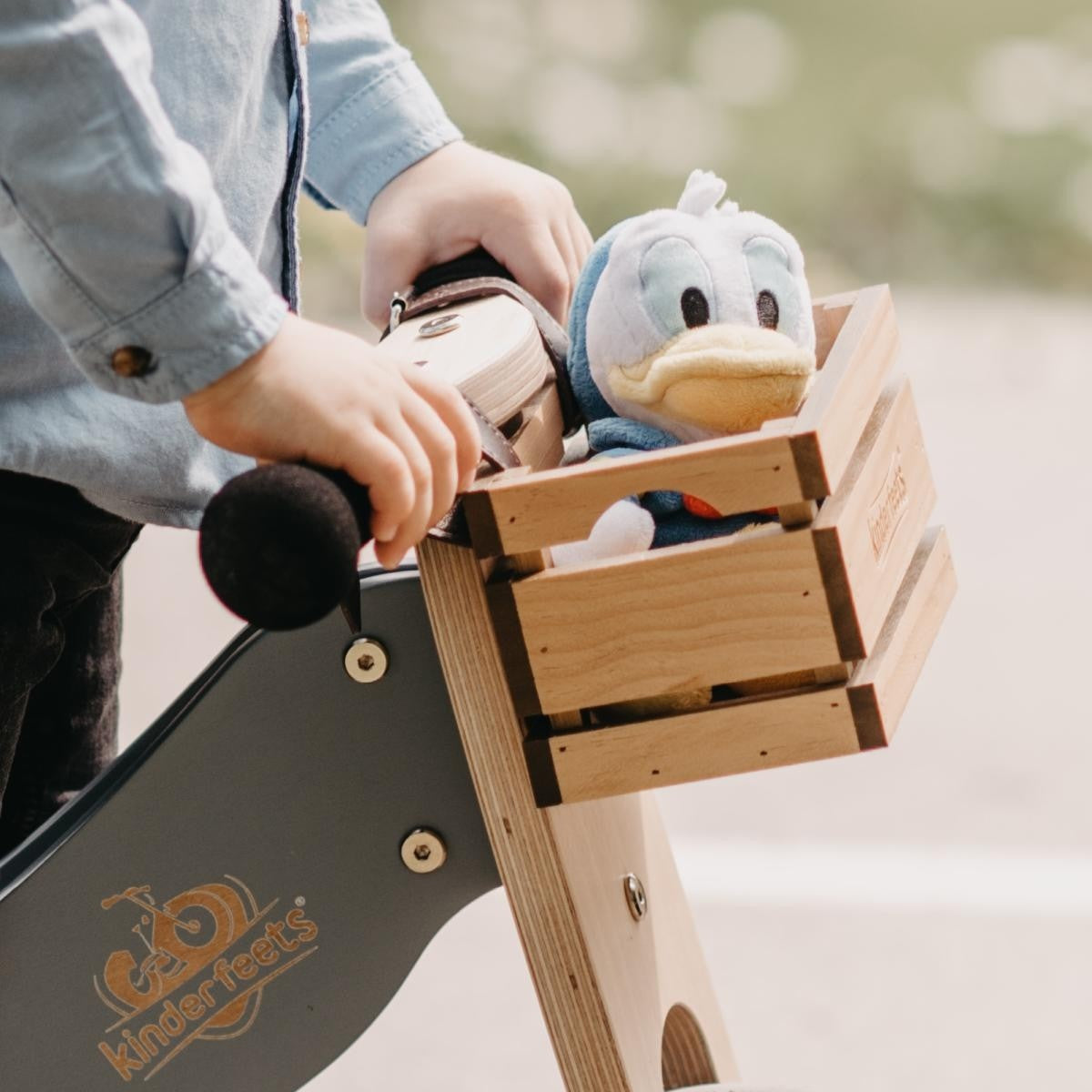 Kinderfeets Wooden Crate for Balance Bike or Tiny Tot Trike