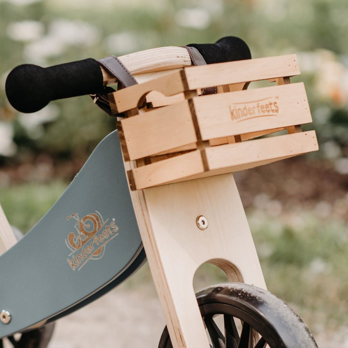 Kinderfeets Wooden Crate for Balance Bike or Tiny Tot Trike