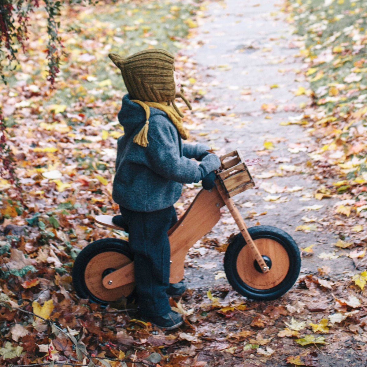 Kinderfeets Bamboo Balance Bike organic Wooden Ride On for Toddlers