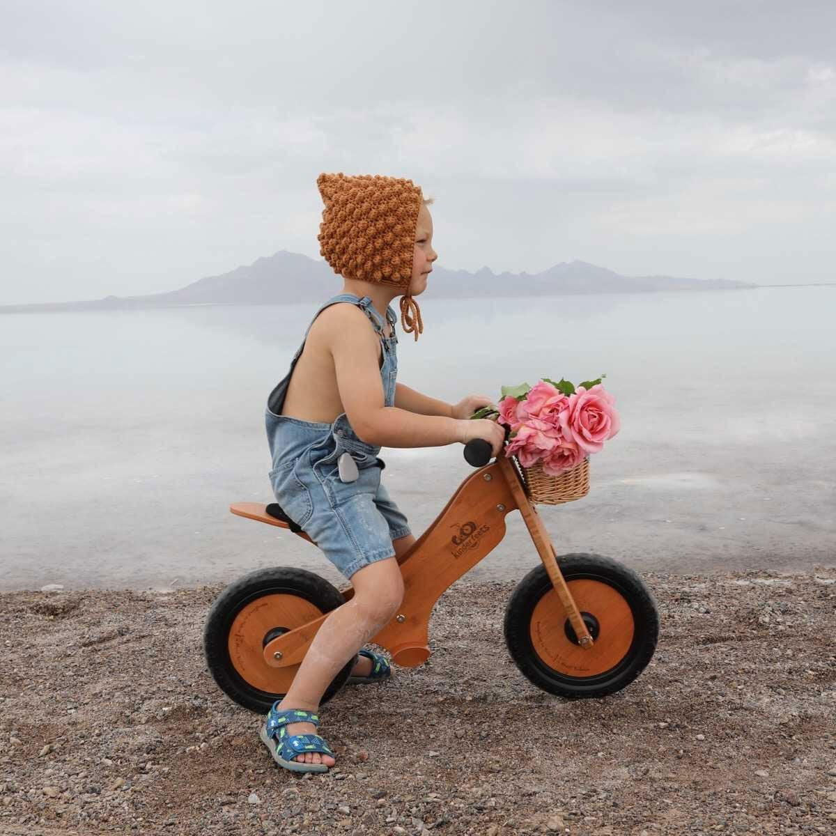 Kinderfeets Bamboo Balance Bike organic Wooden Ride On for Toddlers