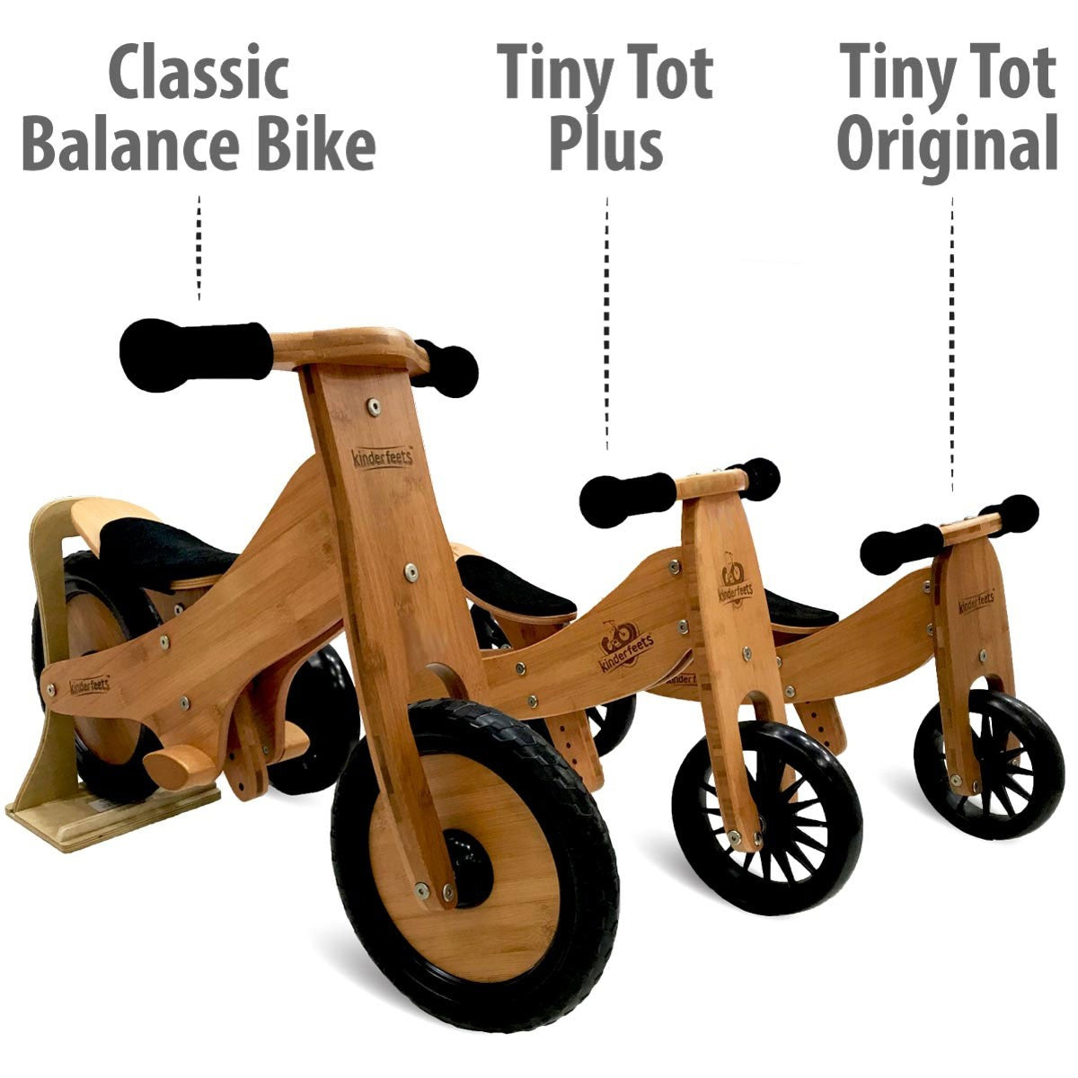 Kinderfeets Bamboo Balance Bike organic Wooden Ride On for Toddlers