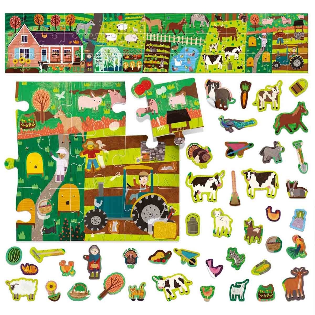 Headu Farm Puzzle with Stickers Educational Game for Toddlers