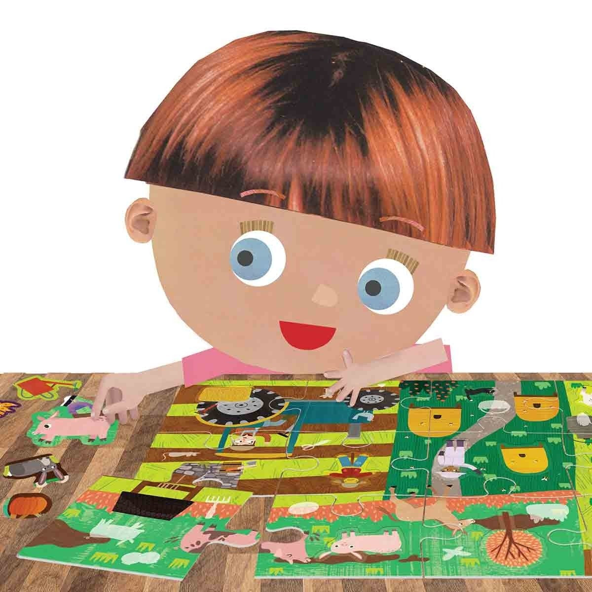 Headu Farm Puzzle with Stickers Educational Game for Toddlers