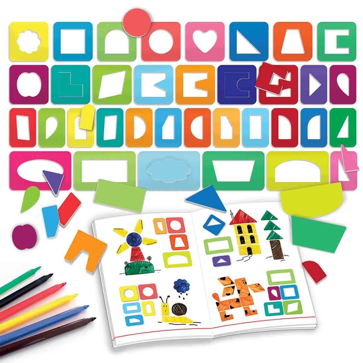 Headu Montessori Drawing Art Kit with Stencils for Kids