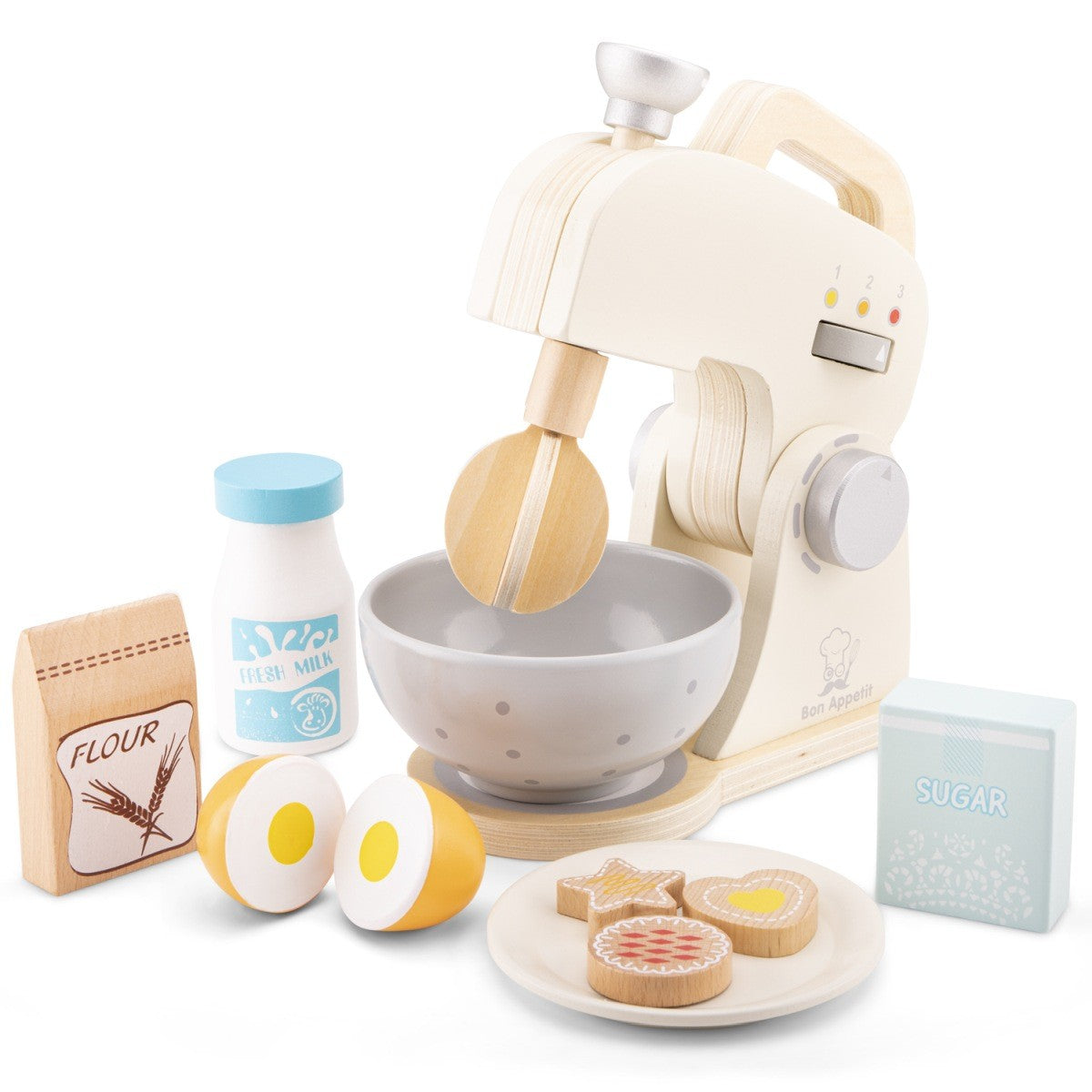 New Classic Toys Baking Set  White Wooden Pretend Play Set