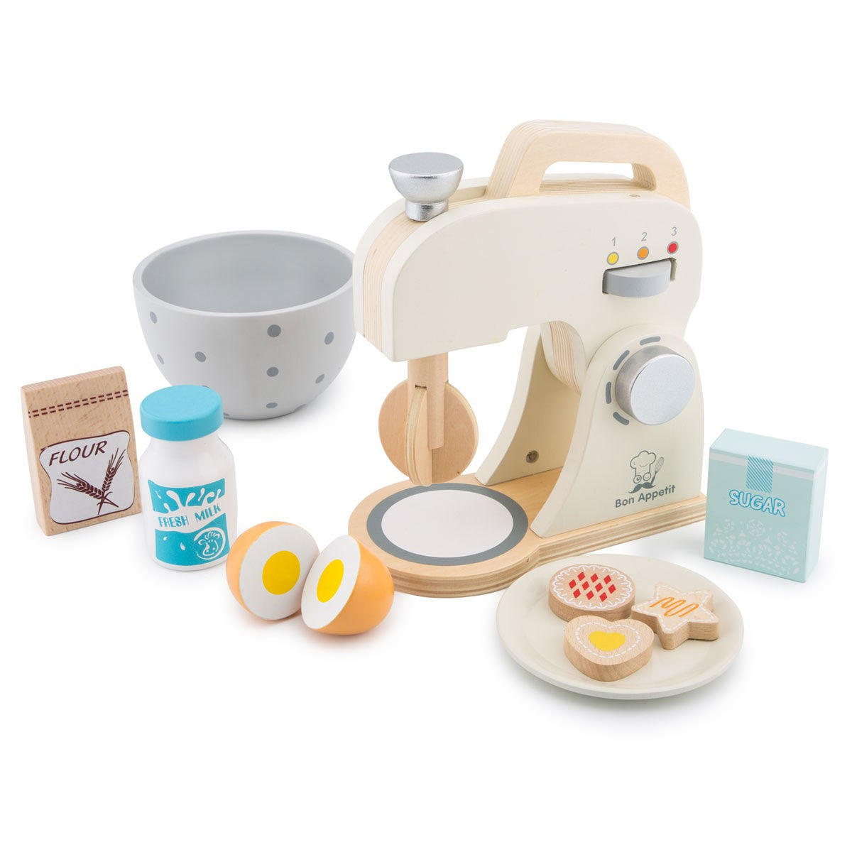 New Classic Toys Baking Set  White Wooden Pretend Play Set