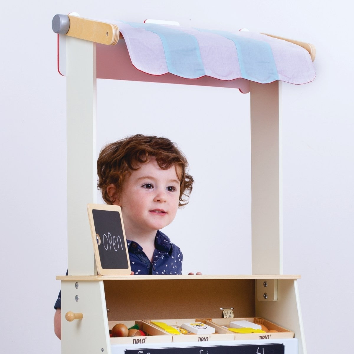 Tidlo Wooden Play Shop & Puppet Theatre 2 in 1 Role Play Toy for Kids