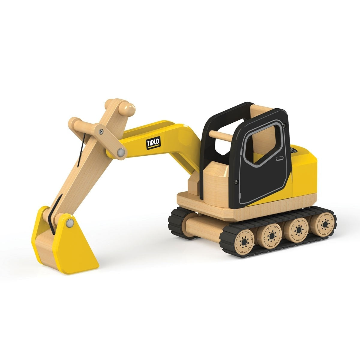 Tidlo Digger Toy with Working Caterpillar Tracks for Pretend Play
