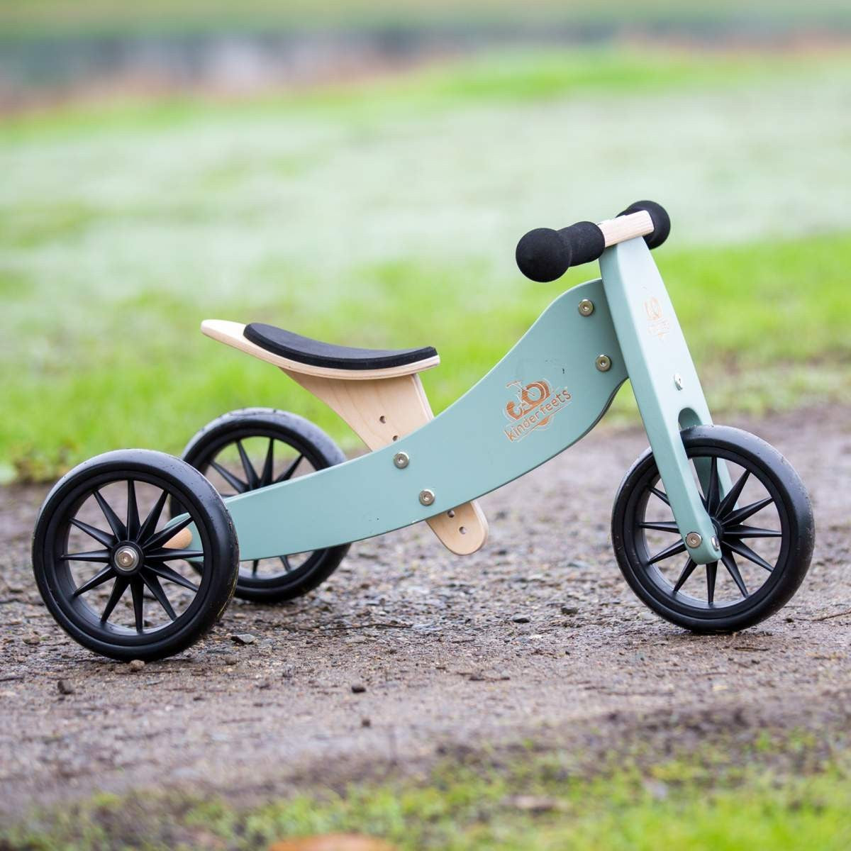 Kinderfeets Tiny Tot 2-in-1 Balance Bike and Trike - Sage