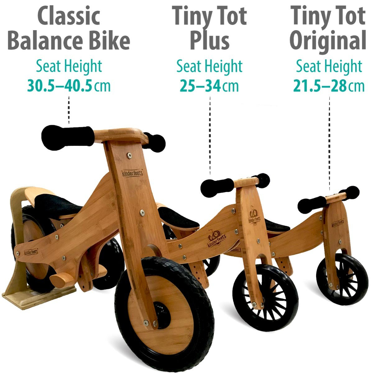 Kinderfeets Tiny Tot 2 in 1 Wooden Balance Bike and Trike for Toddlers Cherry Red