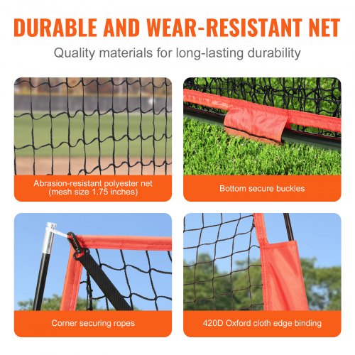 VEVOR 7x7 ft Baseball Training Net for Hitting Pitching Catching with Strike Zone