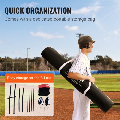 VEVOR 7x7 ft Baseball Training Net for Hitting Pitching Catching with Strike Zone