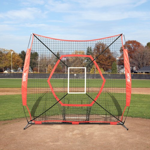 VEVOR 7x7 ft Baseball Training Net for Hitting Pitching Catching with Strike Zone