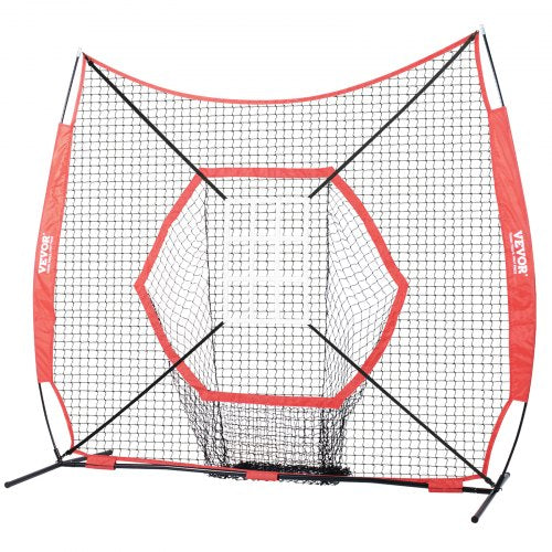 VEVOR 7x7 ft Baseball Training Net for Hitting Pitching Catching with Strike Zone