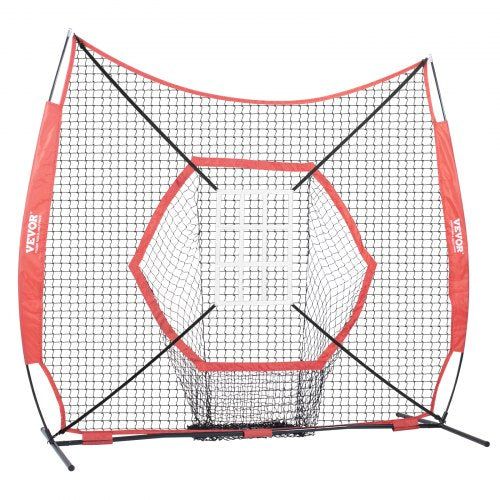 VEVOR 7x7 ft Baseball Training Net for Hitting Pitching Catching with Strike Zone