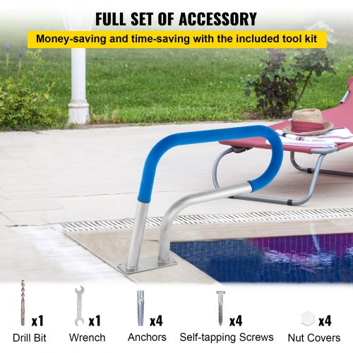 VEVOR Pool Handrail 4 ft Stainless Steel 76.2x55.8 cm Railing Cover