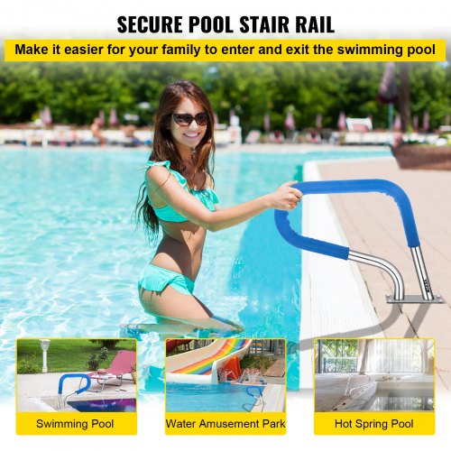 VEVOR Pool Handrail 4 ft Stainless Steel 81.2x58.4 cm Railing Cover