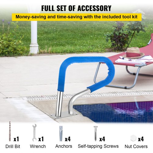 VEVOR Pool Handrail 4 ft Stainless Steel 81.2x58.4 cm Railing Cover