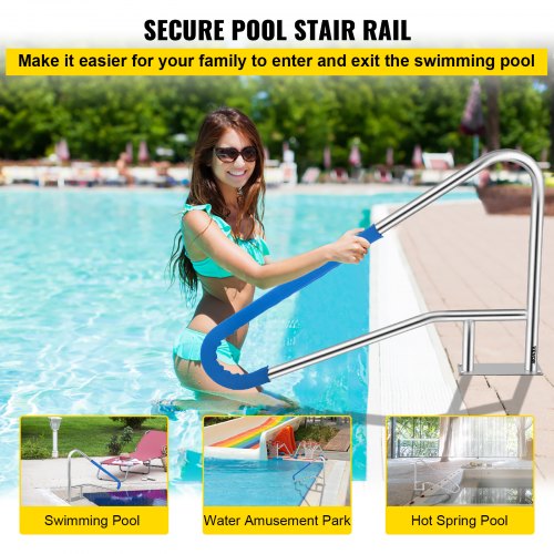 VEVOR Pool Handrail 4 ft Stainless Steel 139.7x81.2 cm Railing Cover