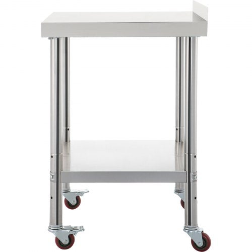 VEVOR 36x24 inch Stainless Steel Kitchen Work Prep Table with Casters