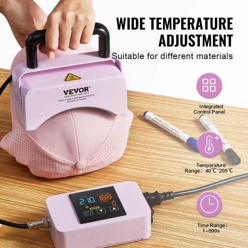 VEVOR Mini Cap Heat Press Hat Press Machine with Integrated Control Panel