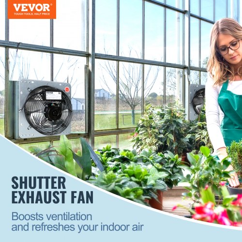 VEVOR Wall Mount Shutter Exhaust Fan 305 mm 1400RPM 1084 CFM AC Motor Ventilation
