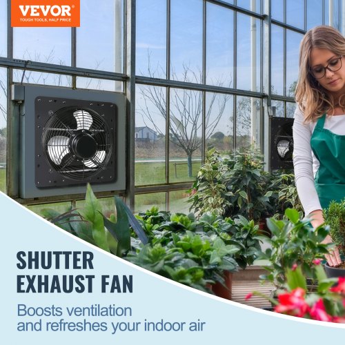 VEVOR Wall Mount Shutter Exhaust Fan 254mm EC Motor Adjustable Speed