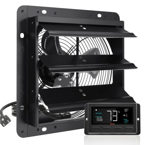 VEVOR Wall Mount Shutter Exhaust Fan 254mm EC Motor Adjustable Speed