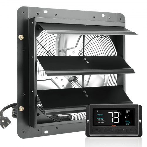 VEVOR Wall Mount Shutter Exhaust Fan 356 mm EC Motor Adjustable Speed