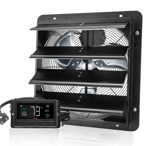 VEVOR 406 mm Shutter Exhaust Fan EC-Motor Wall Mount Variable Speed Ventilation
