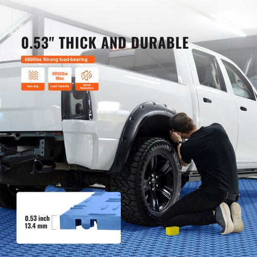 VEVOR 25 Pack Garage Floor Tiles 12x12x0.53 Inch Interlocking Non-Slip - Blue
