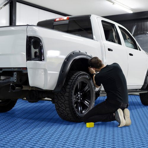 VEVOR 25 Pack Garage Floor Tiles 12x12x0.53 Inch Interlocking Non-Slip - Blue