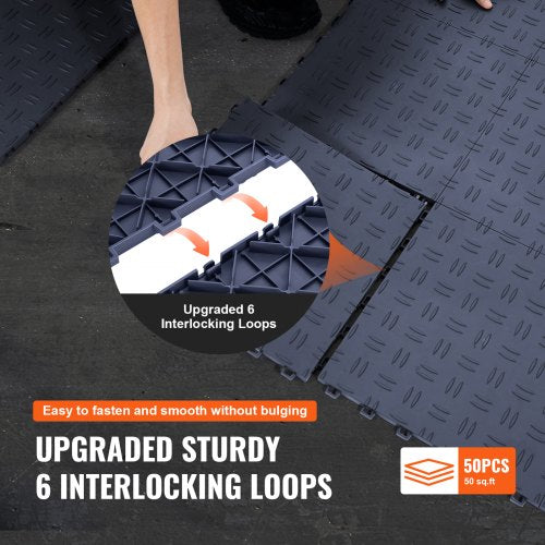 VEVOR Garage Tiles Interlocking 12 x 12 inch 50 Pack Non Slip Double Sided
