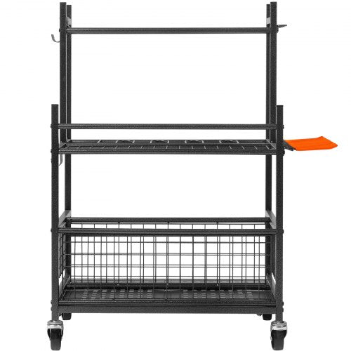 VEVOR Garden Tool Organizer 16 Slot Rack with Wheels for Garage and Outdoor Storage