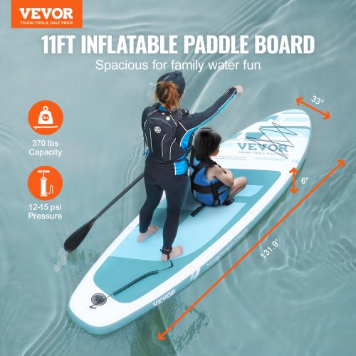 VEVOR Inflatable Stand Up Paddle Board 3352x838x152 mm Wide SUP with Accessories