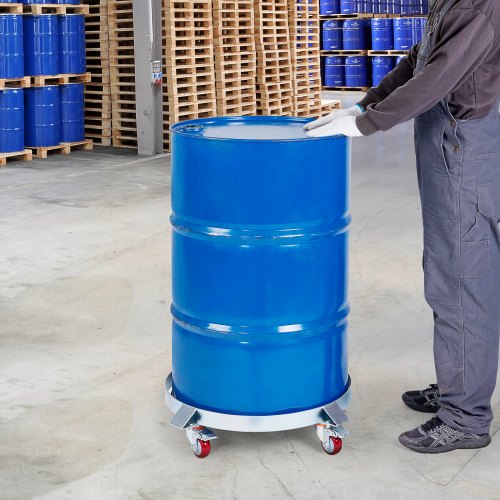 VEVOR 250 L Drum Dolly Heavy Duty 454 kg Load Barrel Cart with 4 Swivel Casters