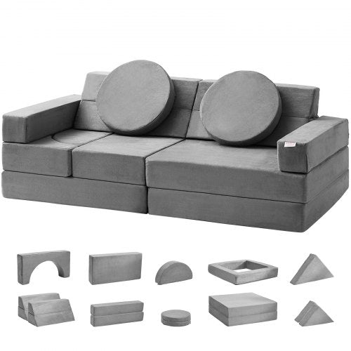 VEVOR 15pcs Modular Kids Nugget Couch Foam Sofa High Density 25D Sponge