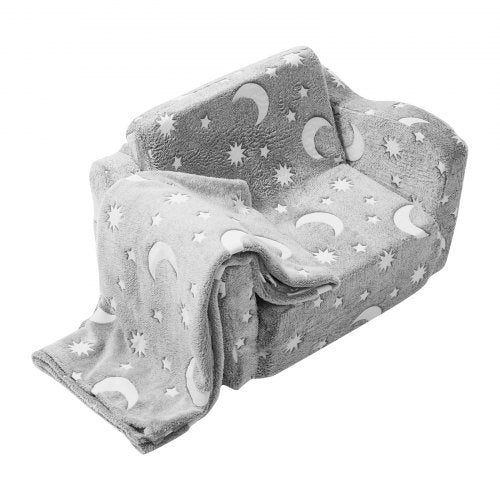 VEVOR Kids Fold Out Sofa 2 in 1 Convertible Couch Chair for Bedroom and Playroom