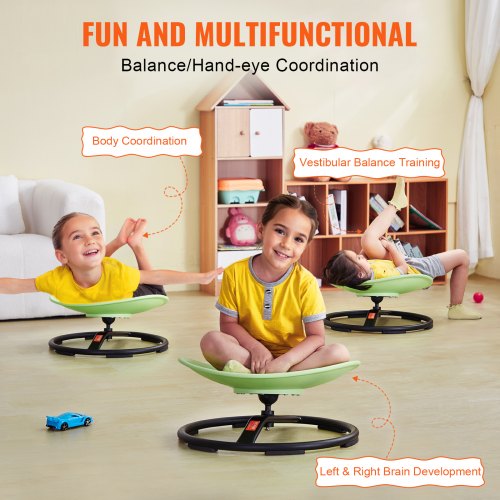 VEVOR Kids Spin Chair Sensory Swivel Chair Non-Slip Metal Base - Green