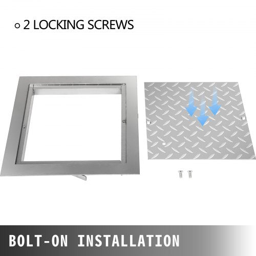 VEVOR Galvanized Steel Recessed Manhole Cover 11.8x11.8" Sealed Drain Lid