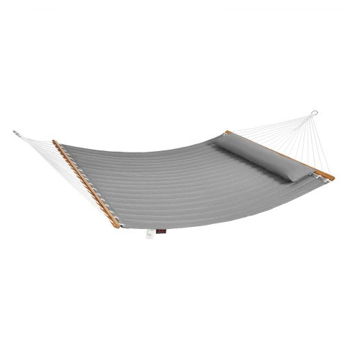 VEVOR 12 FT Double Hammock Quilted Fabric Hardwood Spreader Bars for 2 Person